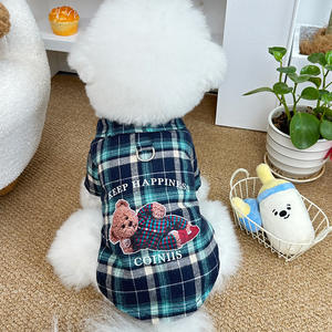 Juguetes <span class=keywords><strong>para</strong></span> masticar mascotas de estilo japonés coreano al por mayor, correa de <span class=keywords><strong>caniche</strong></span> Bichón de peluche a cuadros de algodón ecológica, nuevo diseño informal de primavera <span class=keywords><strong>para</strong></span> - Product Image 1