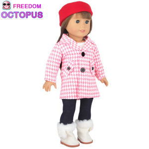 <span class=keywords><strong>2022</strong></span> FÁBRICA DE China conjunto de ropa de muñeca de moda conjunto de oso de bajo <span class=keywords><strong>precio</strong></span> para Mini juguete americano niño niña incluye abrigo boina hecho de plástico - Product Image 4