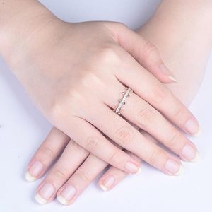 Anillos de boda para mujer, joyería de oro real de 18k con certificado - Product Image 5