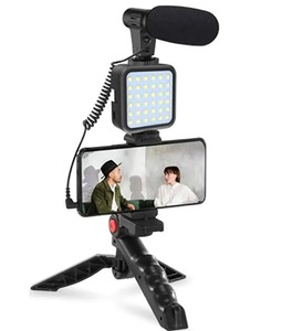 Vente chaude Selfie Anneau Lumière avec LED <span class=keywords><strong>TikTok</strong></span> Streaming Microphone Bureau Beauté Éclairage Photographique Support de Téléphone Trépied Stand - Product Image 1
