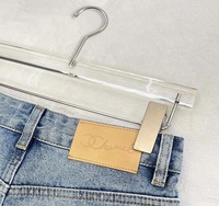 Porte-pantalon en acrylique, cintre en acrylique avec pince argentée mate, support de luxe pour jupes, pantalons et manteaux pour rangement de garde-robe