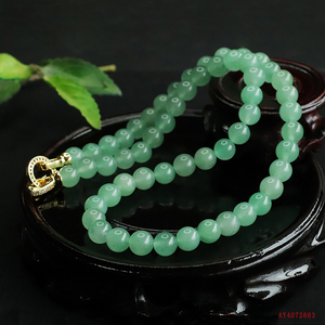 Collar de Cuentas de Aventurina Natural Collar de Piedra Natural de Jade para Mujer Cristal Curativo Cuarzo Rosa Cadena <span class=keywords><strong>y</strong></span> Eslabones - Product Image 2