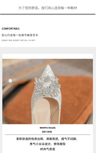 New Fashion Pearl suola sottile tacco alto décolleté da donna a punta donna Crystal Party Bride <span class=keywords><strong>scarpe</strong></span> da <span class=keywords><strong>sposa</strong></span> <span class=keywords><strong>per</strong></span> le donne - Product Image 2