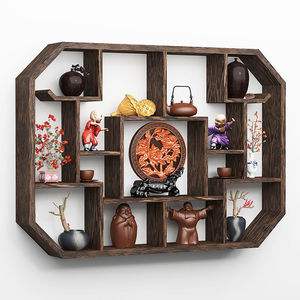Solid Wood <b>Wall</b> <b>Mounted</b> Display <b>Shelf</b> Irregular Shape Versatile For Living Room Decorative Storage - Product Image 2
