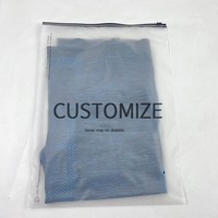 Impression personnalisée de logo curseur en plastique mat translucide sacs à fermeture éclair emballage de t-shirt sac à fermeture éclair zip-lock pour vêtement