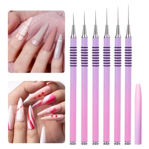 Dégradé poudre fileté longue tige en métal Nail Art stylo ensemble tirer ligne peinture Nail Art stylo ensemble - Product Image 1