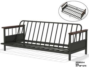 Sofá Cama Futón de Madera y Metal con Brazos, Muebles Desarmables Populares en EE. UU. - Product Image 3