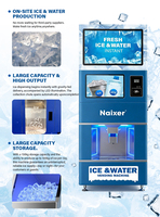 Distributeur automatique d'eau et de glace commercial, machine à glace automatique pour les entreprises, écran tactile en libre-service 24h/24 et 7j/7