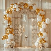 135 ballons dorés de différentes tailles (18, 12, 10, 5 pouces) pour guirlande, arche, ballons en latex métalliques pour anniversaire, remise de diplôme, mariage