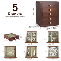 Nouveau design organisateur de stockage de bijoux en bois colliers boucles d'oreilles porte-bijoux organisateur pour la décoration intérieure