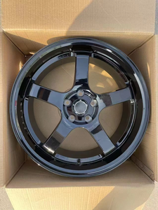 Jantes de voiture en alliage d'aluminium de 16 pouces, finition Hyper Black, cinq branches, pour voitures particulières, entraxe 5x112, déport 40 mm - Product Image 4