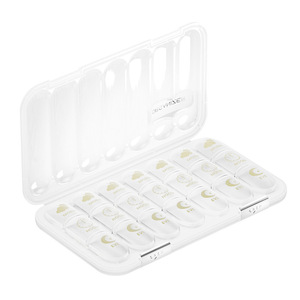 Organisateur de pilules portable OEM, planificateur de vitamines 7 jours, boîtes à pilules quotidiennes amovibles, boîtes à médicaments de voyage mensuelles AM/PM pour le rangement - Product Image 3