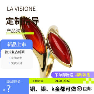 Bague personnalisée en argent 925 avec pierres précieuses, artisanat italien, bijoux vintage, anniversaire femme - Product Image 4