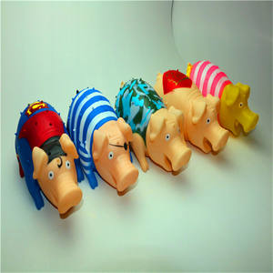 Sevimli vinil kauçuk domuz şekli Pet LED parlayan Squeak oyuncaklar için köpek kedi yavru Bite ses oyuncaklar çiğnemek temizleme diş Pet malzemeleri - Product Image 1