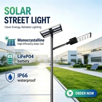 Lampe solaire de rue 6800LM IP66 40W avec panneau mono-Si, batterie LiFePO4, garantie 3 ans, LED en alliage d'aluminium, angle de faisceau 140°