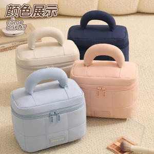 Sac de maquillage Beilian, grande capacité, étanche, rose clair, beige, bleu, pochette de rangement portable pour les voyages - Product Image 3