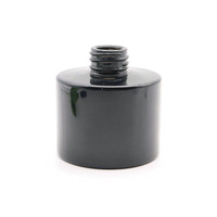 Bouteilles diffuseur de parfum en verre noir de 100 ml, pots diffuseurs ronds avec bouchons noirs 28-410