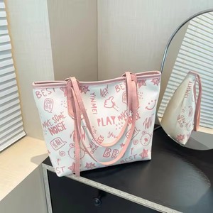 Borsa a Spalla da Donna THK Grande Capacità, Nuova Borsa a Mano Sottobraccio con Stampa Cartone Animato, Stile <span class=keywords><strong>Van</strong></span> Letterario Dolce - Product Image 4