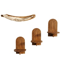 Arbre à chat mural de luxe en bois massif avec plateforme arquée, hamac et lit pour le sommeil et le jeu du chat, emballage carton, toutes saisons