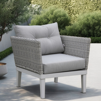 OSMEN LUMI Rattan Gartenmöbel Aluminium rahmen Metall Lounge Chair Einzels ofa für Patio Villa