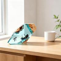 Lampe de bureau en bois et résine époxy, motif poulpe de nécropompe marine et navire coulé, filaire USB, à intensité variable, cadeau souvenir pour les amateurs de l'océan, vente en gros