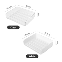 Kleine Transparente Weiße Moderne Stapelbare Schreibtisch-Aufbewahrungsbox mit Frontöffnung Platzsparend für Büro Schreibwaren Wohnzimmer