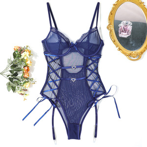 Nouvelle combinaison transparente fine une pièce sexy érotique grande taille couleur unie pour femme - Product Image 6