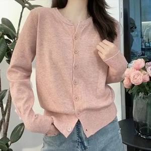 Sweter Luaran Wanita Model Longgar Tebal Bahan Jacquard Akrilik Musim Gugur Musim Dingin 2026 Gaya Korea Chic <span class=keywords><strong>Cardigan</strong></span> Rajut Model Santai - Product Image 4