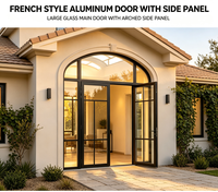 Porte d'entrée à battant en aluminium à économie d'énergie, design moderne, antivol, résistante à l'eau, avec verre isolant pour extérieur, idéale pour villa