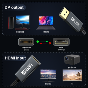 ULT-unite Adaptador <span class=keywords><strong>DisplayPort</strong></span> 1.4 DP Macho <span class=keywords><strong>a</strong></span> <span class=keywords><strong>HDMI</strong></span> Hembra Personalizado de 0.2m 4K para Conectar Computadora Portátil <span class=keywords><strong>a</strong></span> Monitor, Proyector, TV - Product Image 4