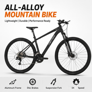 Bicicletta MTB con Telaio in Lega di Alluminio, 24 Velocità Shimano, <span class=keywords><strong>Bici</strong></span> da Montagna Leggera <span class=keywords><strong>per</strong></span> <span class=keywords><strong>Adulti</strong></span>, <span class=keywords><strong>per</strong></span> Ciclismo all'Aperto e Pendolarismo Quotidiano - Product Image 1