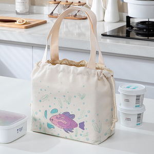Bolsas de Lona Personalizadas al por Mayor, Bolsa de Almuerzo Cuadrada Portátil de Gran Capacidad con Hebilla Oculta, Bolsa de Compras Casual para Mujer - Product Image 4