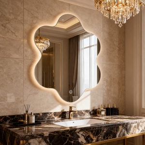 Miroir de salle de bain LED moderne avec éclairage <span class=keywords><strong>avant</strong></span> et arrière, miroir de vanité anti-buée à capteur tactile pour hôtels et maisons - Product Image 1
