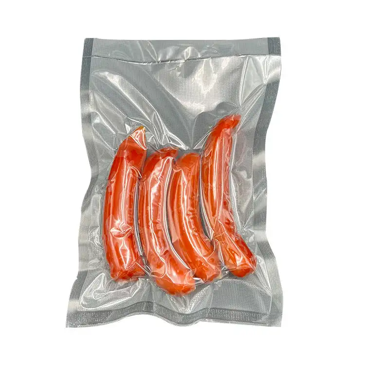 사용자 정의 로고 양각 투명 진공 가방 재사용 식품 보관 가방 나일론 진공 플라스틱 식품 포장 가방
