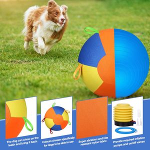 Jouet d'entraînement indestructible, grande balle pour <span class=keywords><strong>chien</strong></span> avec poignées pour jouer en extérieur, balle de pâtéage pour chiens - Product Image 6