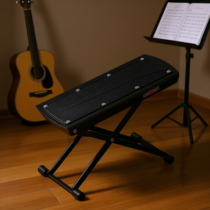 Soporte para pies de guitarra Gfs, reposapiés de metal plegable de altura ajustable, color negro, accesorio para instrumentos clásicos - Product Image 2