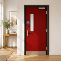 Porte coupe-feu d'urgence en acier à fermeture automatique, finition thermolaquée, design moderne, pour hôtels, écoles, bureaux, commerces, sous-sols