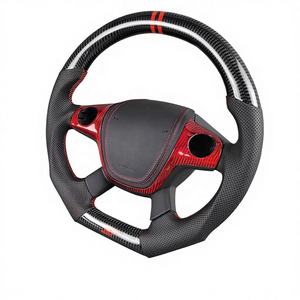 Volant de voiture en fibre de carbone à fond plat, cuir, pour <span class=keywords><strong>Ford</strong></span> Focus V348 MK3 Racing Trim EcoBoost GT Shelby - Product Image 3