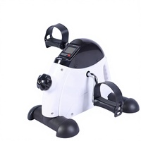 Mini pédalier d'exercice portable sous le bureau avec piles bouton pour la maison/la salle de sport, fitness et récupération des jambes/bras, écran LCD