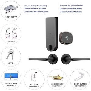 Nhà máy phẳng cửa thông minh Ổ khóa khách sạn OEM thông minh cửa xử lý khóa phòng ngủ không thấm nước cửa gỗ hợp kim Nhôm Keyless khóa - Product Image 3