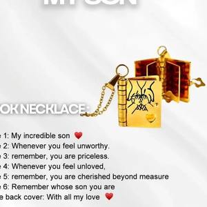 Collier pendentif mini <span class=keywords><strong>livre</strong></span> d'<span class=keywords><strong>amour</strong></span> tendance pour couple, avec chaîne à maillons, ouverture/fermeture, en acier inoxydable étanche - Product Image 5