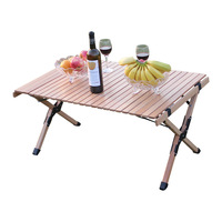 Commercio all'ingrosso prezzo a buon mercato in stile Nordico spiaggia picnic Camping viaggio in Campeggio barbecue portatile in legno Massello di faggio Pieghevole Da Tavolo In Legno