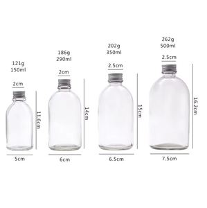 Bouteille en verre pour Kombucha en gros, 150ml, 250ml, 350ml, 500ml, ronde, transparente/givrée, avec bouchon à vis, compatible sérigraphie et diffuseur à bâtonnets - Product Image 6