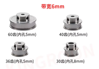 Courroie de distribution pour imprimante 3D P36-GT2-6-BF 30 dents 5mm largeur 6mm trou intérieur poulie à courroie ronde en acier Nylon Support OEM personnalisé