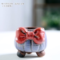 Nouveau dessin animé mignon arc succulent pot de fleur en céramique personnalité créative pot de fleur peinture respirante