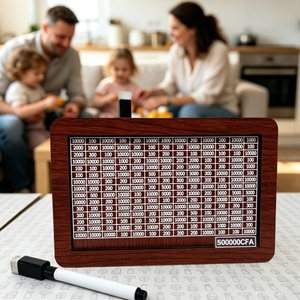 Hucha de madera Franc CFA para ahorrar dinero, caja de retos de ahorro grabada en madera, regalos novedosos para adultos, juguetes para niños - Product Image 3