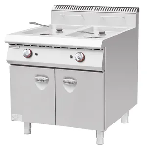 Commercial stainless steel Custom Vertical Single cylinder 2 Basket Timer Electric Deep Fryer with Cabinet