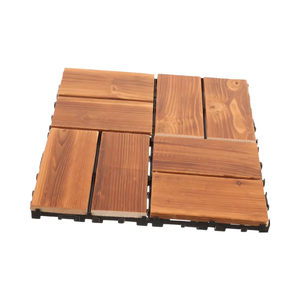 Dalles de terrasse SHENGCHENG à 8 lattes, design moderne, en bois carbonisé, dalles de terrasse emboîtables - Product Image 1