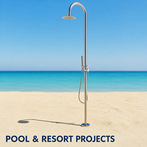 Set <span class=keywords><strong>Doccia</strong></span> Esterna Autoportante in Acciaio Inox 304 <span class=keywords><strong>con</strong></span> Miscelatore Monocomando, Getto a Pioggia, per Piscina, Spiaggia, Villa, Hotel, <span class=keywords><strong>Doccia</strong></span> da Pavimento Personalizzabile OEM - Product Image 3