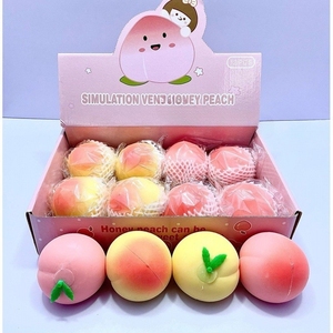 Jouet Squishy Pêche Réaliste, Faux Aliment Coloré, Balle Anti-Stress Populaire, Jouet Fruit Simulé pour Soulager le Stress - Product Image 1
